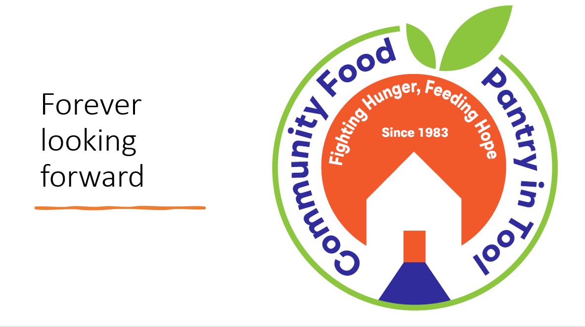 A logo for community food, which is fighting hunger.