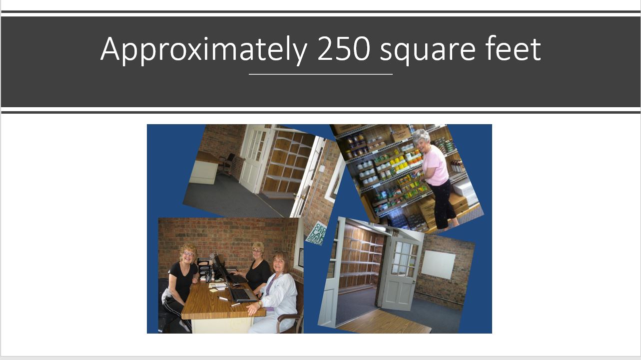 A collage of photos with the caption " we are approximately 2 5 0 square feet ".